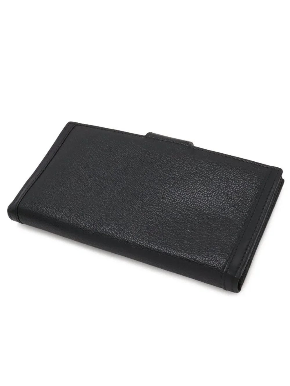 Bvlgari Doppiotondo Bifold Wallet Leather Black Silver